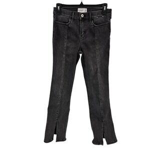 Abercrombie Kids Jeans Girls Tween 13/14 Gray High Rise Flare Split Hem Preppy